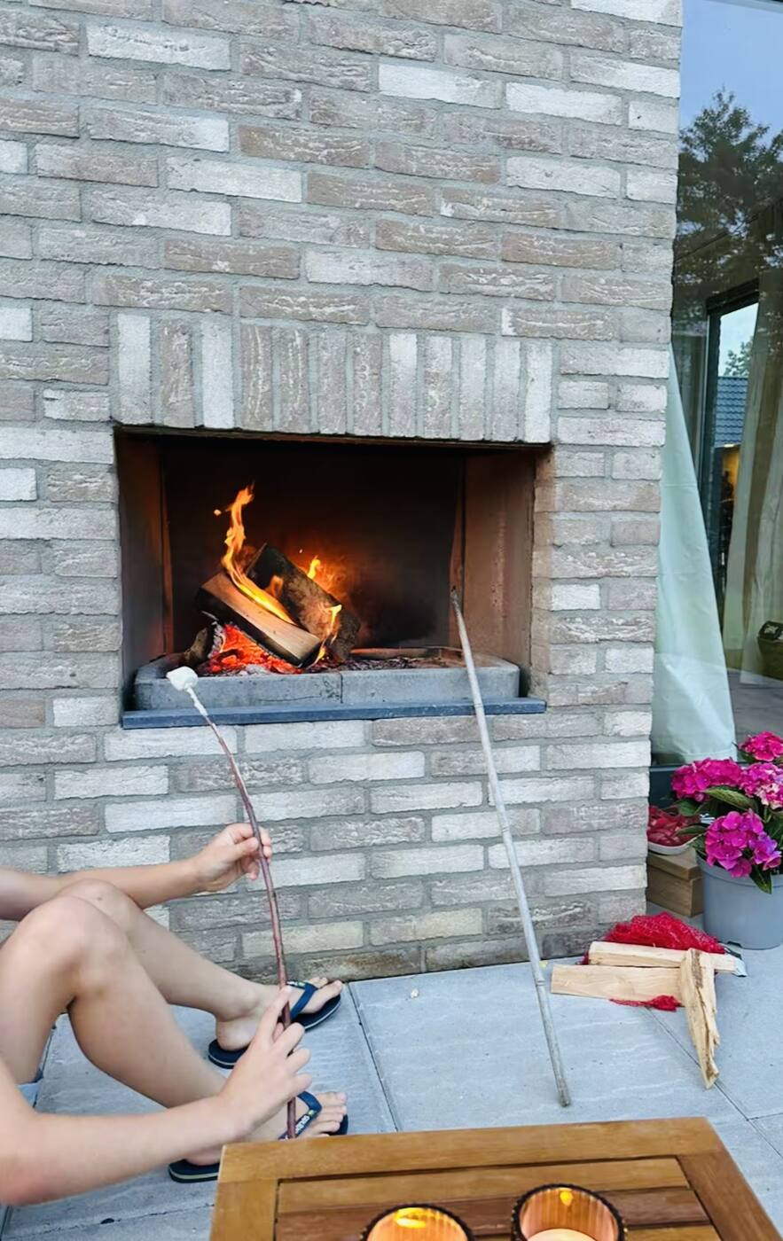 Buitenhaard met vuur